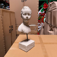 Diane Lady Stone Bust on Base Statue