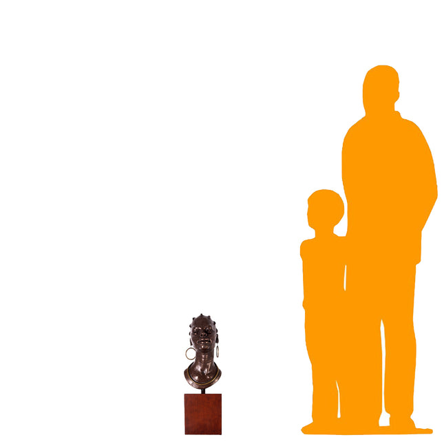African Female Head on Base Statue