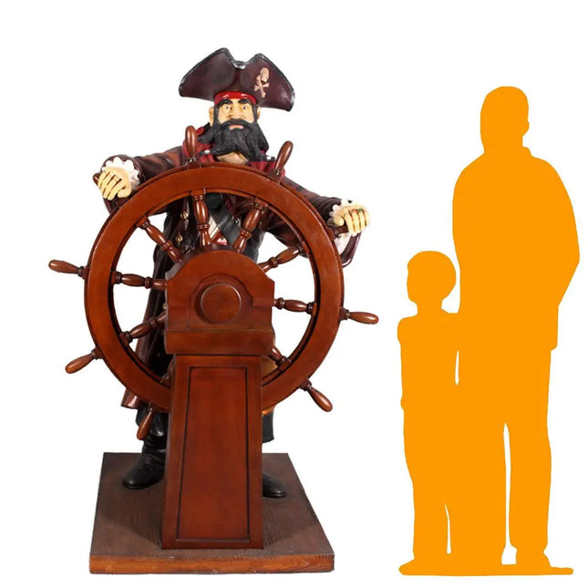Pirate Steering Wheel Life Size Statue LM Treasures - H