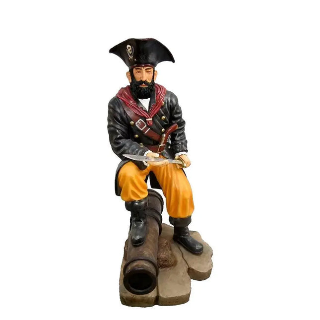 Pirate on Cannon Life Size Statue LM Treasures - H