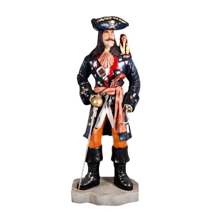 Pirate Captain Hook With Monkey Life Size Statue