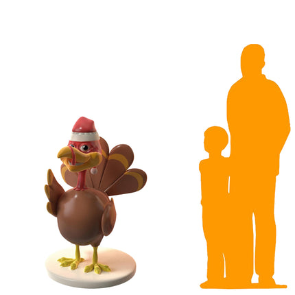 Comic Christmas Turkey Life Size Statue