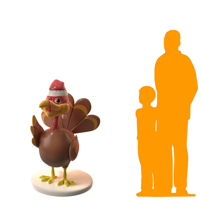 Comic Christmas Turkey Life Size Statue