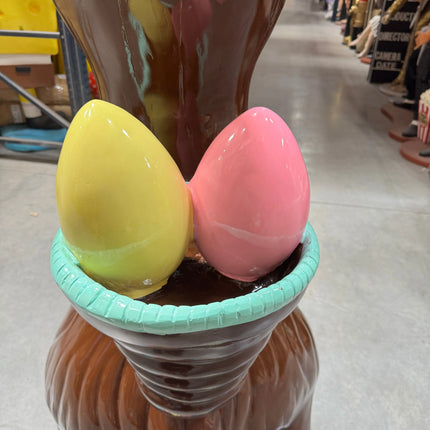 Chocolate Easter Bunny on Base Life Size Statue
