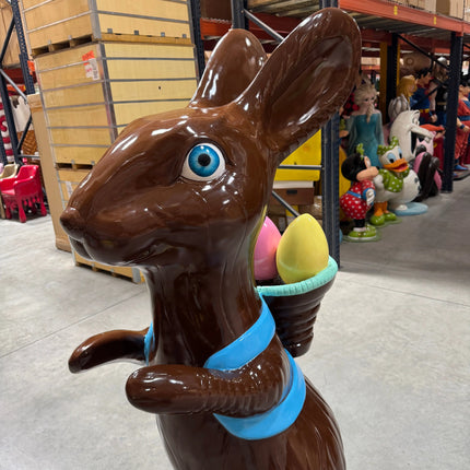 Chocolate Easter Bunny on Base Life Size Statue