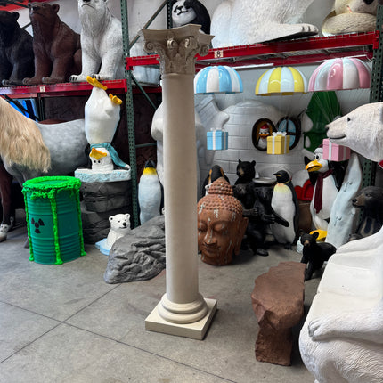 Single Corinthian Stone Pillar Column Statue