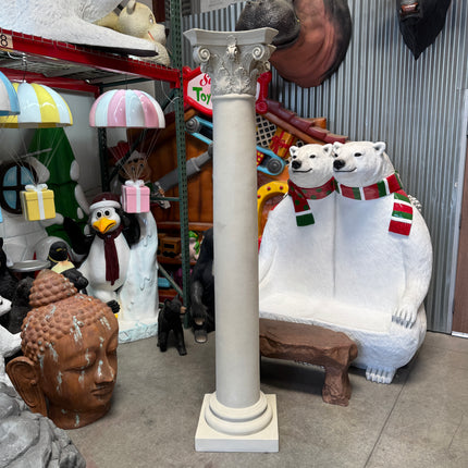 Single Corinthian Stone Pillar Column Statue