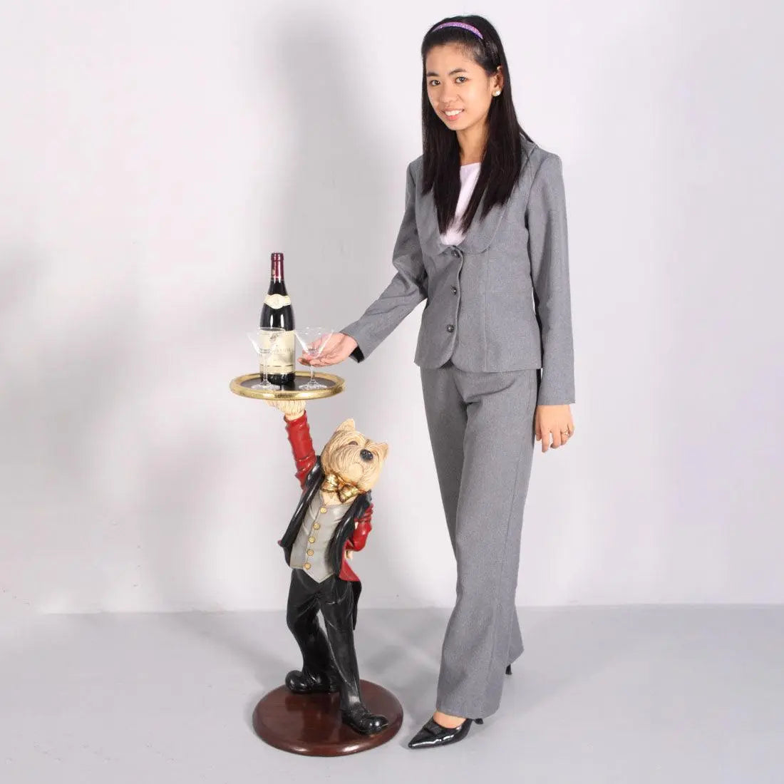 Westie Dog Dancing Butler Waiter Statue Decor Prop| LM Treasures
