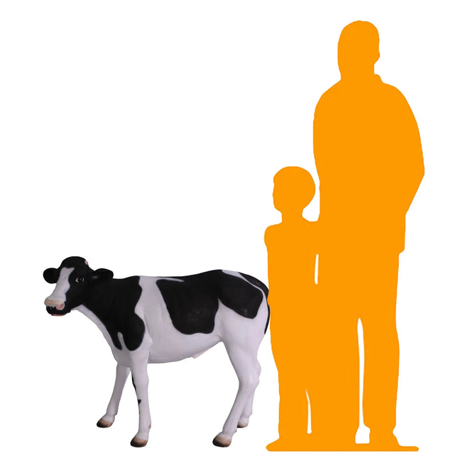 Baby Holstein Cow Life Size Statue