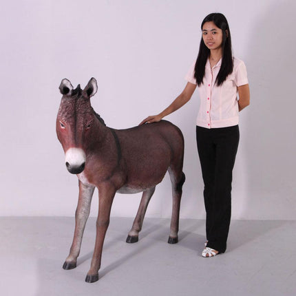 Brown Donkey No Basket Life Size Statue