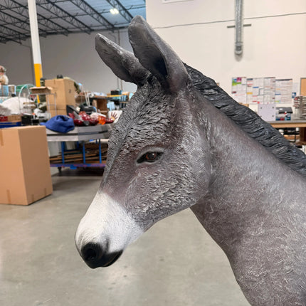 Gray Donkey No Basket Life Size Statue LM Treasures - H