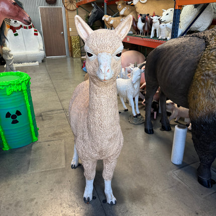 Light Brown Alpaca Life Size Statue