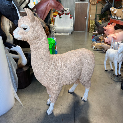 Light Brown Alpaca Life Size Statue
