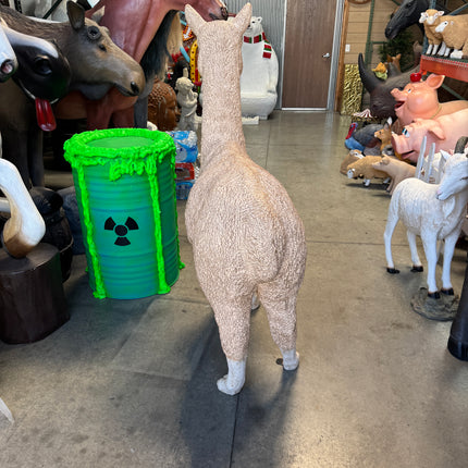 Light Brown Alpaca Life Size Statue