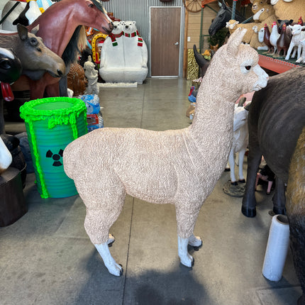 Light Brown Alpaca Life Size Statue