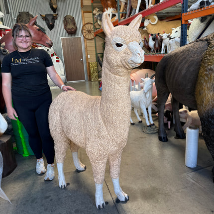 Light Brown Alpaca Life Size Statue