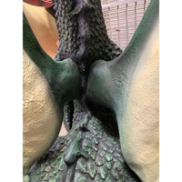 Green Dragon On Post Life Size Statue - LM Treasures 