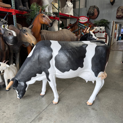 Large Holstein Cow Grazing Life Size Statue