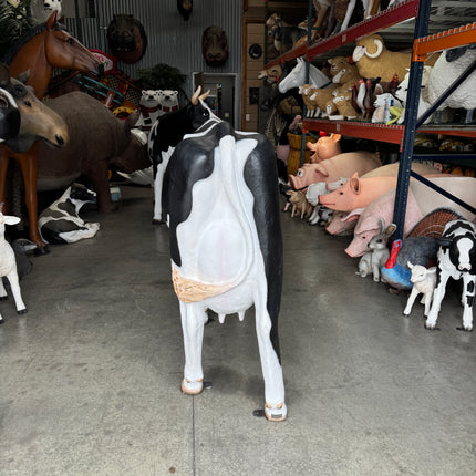 Large Holstein Cow Grazing Life Size Statue