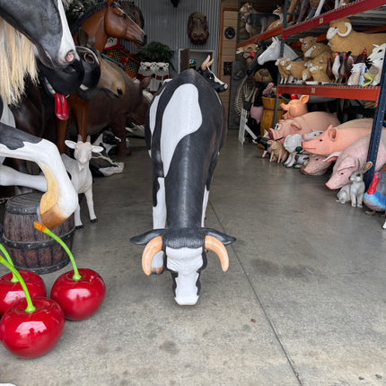 Large Holstein Cow Grazing Life Size Statue