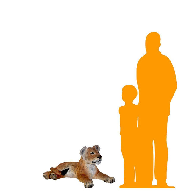 Resting Lion Cub Life Size Statue - LM Treasures 