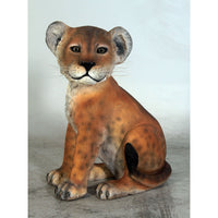 Lion Cub Sitting Life Size Statue - LM Treasures 