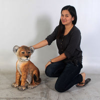Lion Cub Sitting Life Size Statue - LM Treasures 
