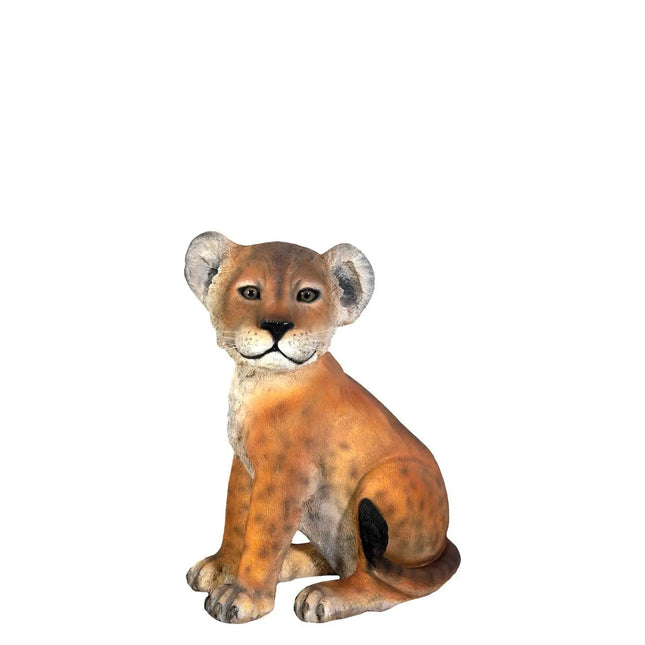 Sitting Lion Cub Life Size Statue LM Treasures - H