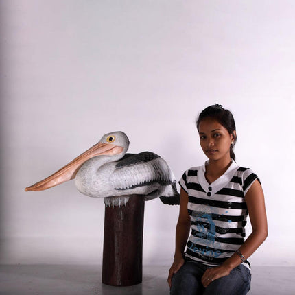 Pelican On Post Life Size Statue