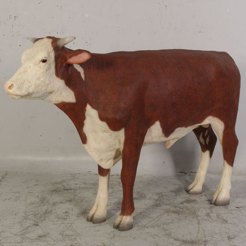 Hereford Cow Steer Life Size Resin Statue LM Treasures