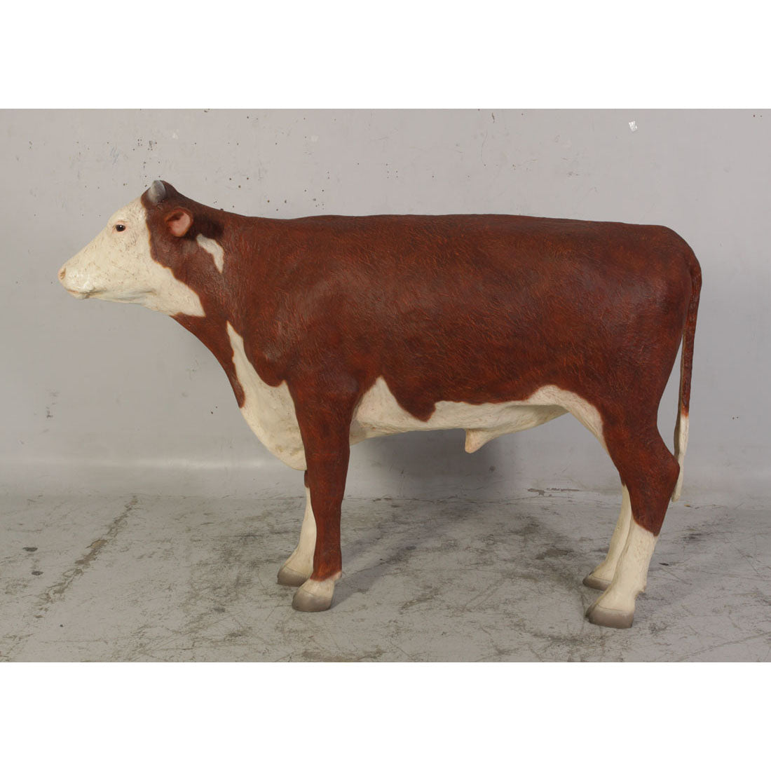 Hereford Cow Steer Life Size Resin Statue LM Treasures