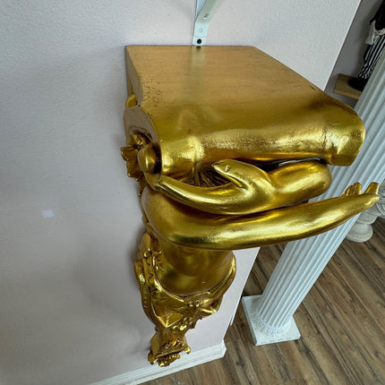 Gold Lady Column Life Size Statue