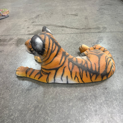 Laying Bengal Tiger Cub Life Size Statue