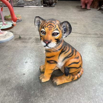 Sitting Bengal Tiger Cub Life Size Statue