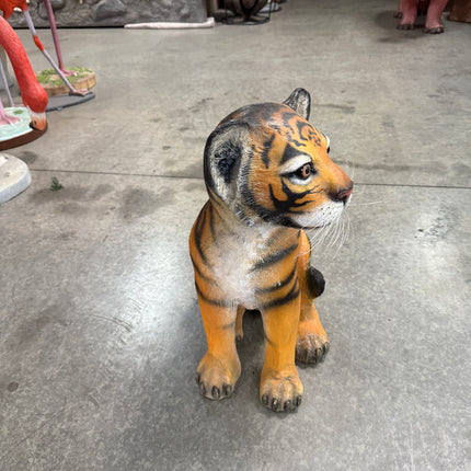 Sitting Bengal Tiger Cub Life Size Statue