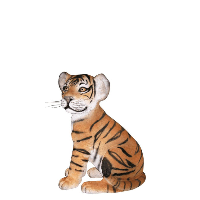 Sitting Bengal Tiger Cub Life Size Statue - LM Treasures 