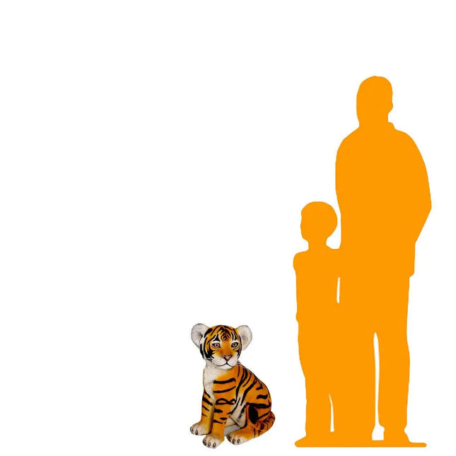 Sitting Bengal Tiger Cub Life Size Statue LM Treasures - H