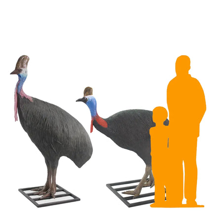 Cassowary Birds Set of 2 Life Size Statues LM Treasures - H