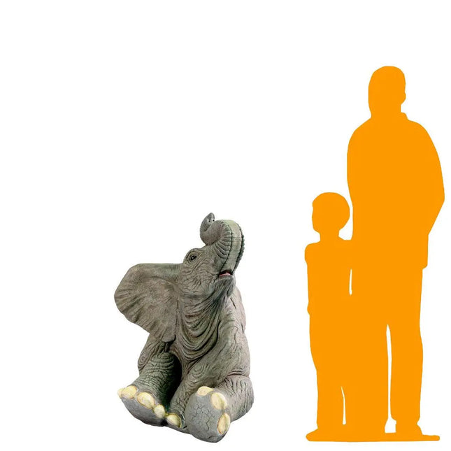 Sitting Elephant Fountain Statue LM Treasures - H