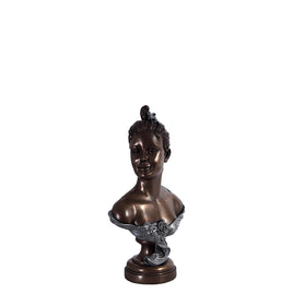 Bronze French Rose Bust Life Size Statue