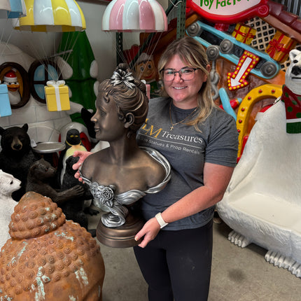 French Rose Bust Life Size Statue