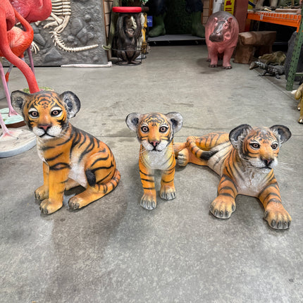 Sitting Bengal Tiger Cub Life Size Statue