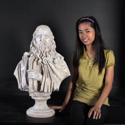 Leonardo Da Vinci Bust Life Size Statue