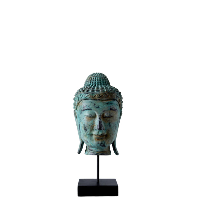 Ancient Buddha Head on Stand Statue LM Treasures - H