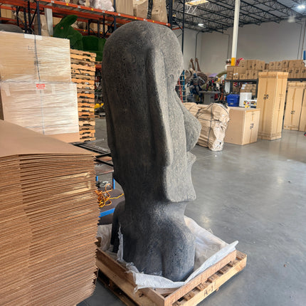 Easter Island Moai Head Bust Roman Stone Monolith Statue LM Treasures - H