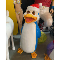 Blue Comic Penguin Singing Life Size Statue - LM Treasures 