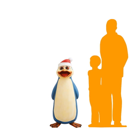 Blue Comic Penguin Singing Life Size Statue - LM Treasures 