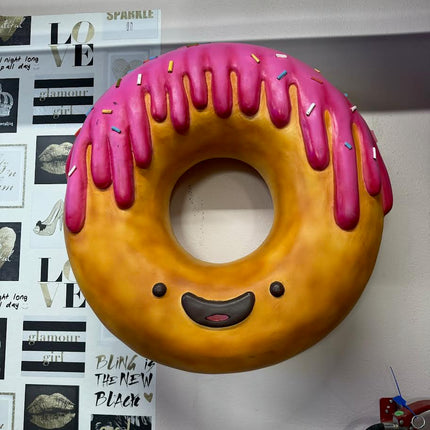 Large Donut Smiley Over Sized Statue