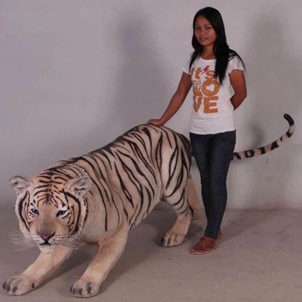 Crouching Siberian Tiger Life Size Statue - LM Treasures 