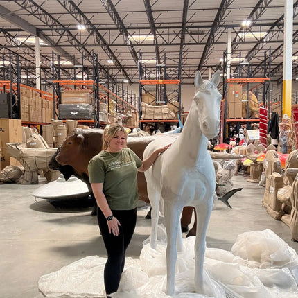 Unpainted Horse Life Size Statue LM Treasures - H